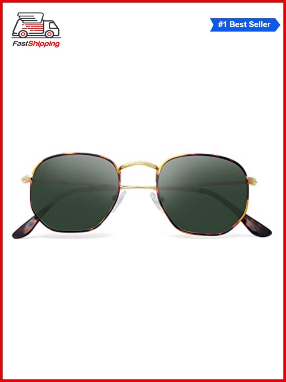 ✨ Polarized Square Hexagonal Sunglasses UV400 Full Frame Retro Unisex